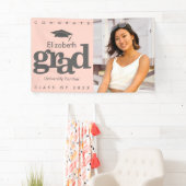 Blush roze afstuderen foto grijs pet vet modern spandoek (Insitu)