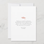 Blush roze afstuderen foto modern vet typografie bedankkaart (Achterkant)