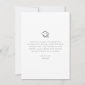 Blush Roze Afstuderen Foto Moderne Script Hearts Bedankkaart (Achterkant)