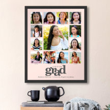 Blush Roze Afstuderen K-12 Fotocollage Modern