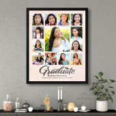 Blush Roze Afstuderen K-12 Fotocollage Script Poster