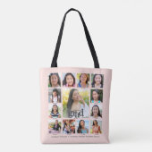 Blush Roze Afstuderen K-12 Moderne fotocollage Tote Bag (Achterkant)