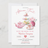 Blush Roze Afternoon Tea Party Vrijgezellenfeest Kaart (Voorkant)