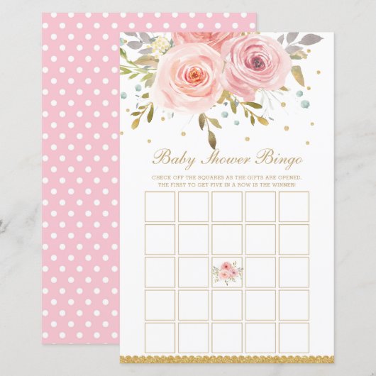 Blush Roze afwerking voor Baby shower activiteit (Voorkant / Achterkant)