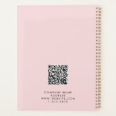 Blush Roze Agaat & Gouden Glitter Waterverf Planner (Achterkant)
