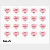 Blush roze agaat wervelt Happy Valentine's Day Hart Sticker (Vel)