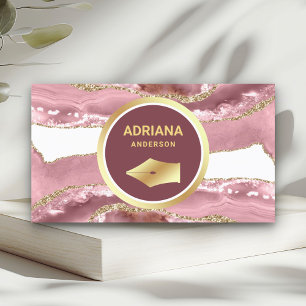 Blush Roze Agaten Advocaat Attorney Gouden Penpunt Visitekaartje