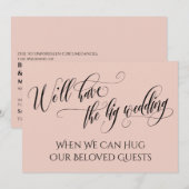 Blush roze als we je kunnen knuffelen uitgestelde  kaart (Voorkant / Achterkant)