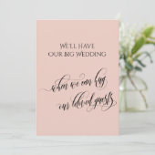 Blush roze als we je kunnen knuffelen uitgestelde  kaart (Staand voorkant)