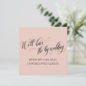 Blush roze als we je kunnen knuffelen uitgestelde  kaart (Staand voorkant)