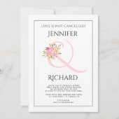 Blush roze ampersand, roze rose virtuele bruiloft kaart (Voorkant)
