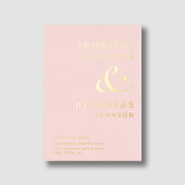 Blush roze Ampersand Weddenschap Save the Date Gol Folie Uitnodiging