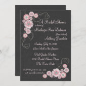 Blush roze anemonies en leisteen Vrijgezellenfeest Kaart (Voorkant / Achterkant)