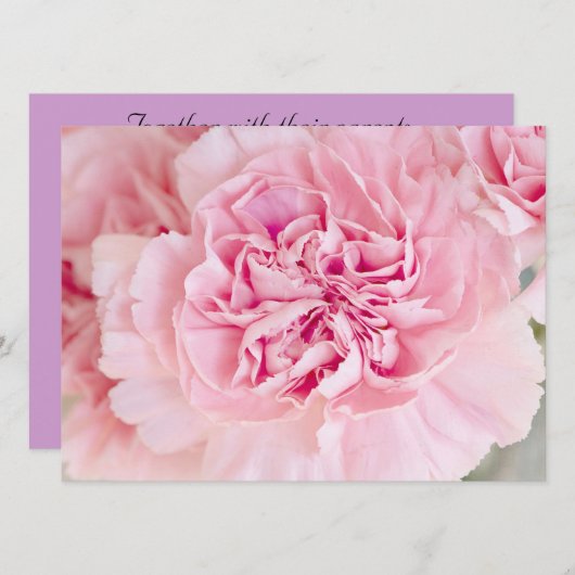 Blush roze anjers kaart (Voorkant / Achterkant)