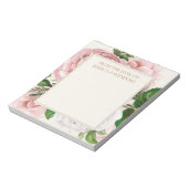 Blush Roze Antiek Floral Cream uit bureau van Notitieblok (Linkerzijde)