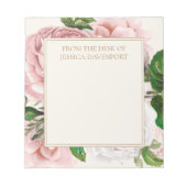 Blush Roze Antiek Floral Cream uit bureau van Notitieblok (Voorkant)