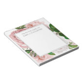 Blush Roze Antiek Floral uit bureau van Notitieblok (Schuin)