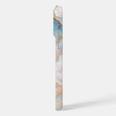 Blush Roze Aqua Blauw Goud Wit Marmer Art Patroon iPhone Hoesje (Linkerkant)