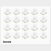Blush roze aquarel bloemig baby shower ronde sticker (Vel)