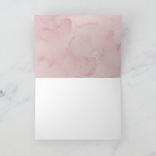 Blush Roze Aquarel Wijn Bruiloft Feest Bedankkaart (Binnen)