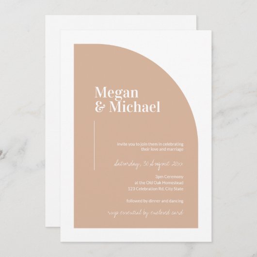 Blush Roze Arch Moderne Weddenschap Kaart (Voorkant / Achterkant)