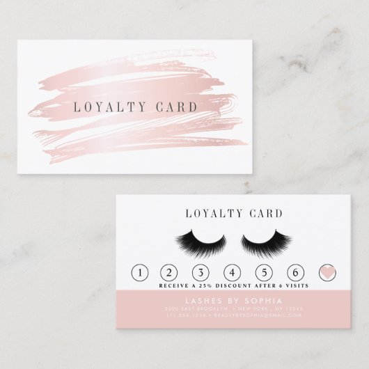 Blush roze as Brow Makeup Artist Klantenkaartje (Voorkant / Achterkant)