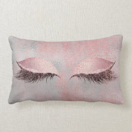 Blush roze as Glitter Silver Grey Makeup Kussen