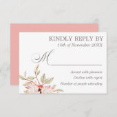 Blush Roze Australian Flowers Bruiloft RSVP Kaart (Voorkant / Achterkant)