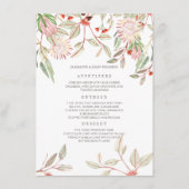 Blush Roze Australische Bloemen Bruiloft Menu (Voorkant)