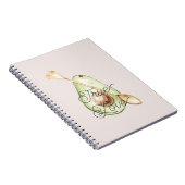 Blush Roze Avocado Hart Lepel  Notitieboek (Rechterzijde)