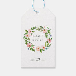 Blush roze baardbruiloft cadeaulabel
