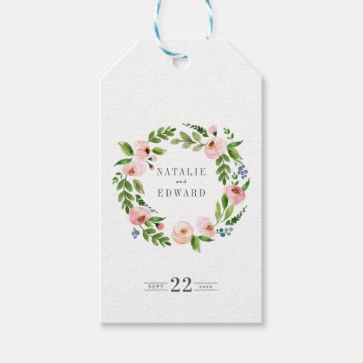 Blush roze baardbruiloft cadeaulabel (Voorkant)