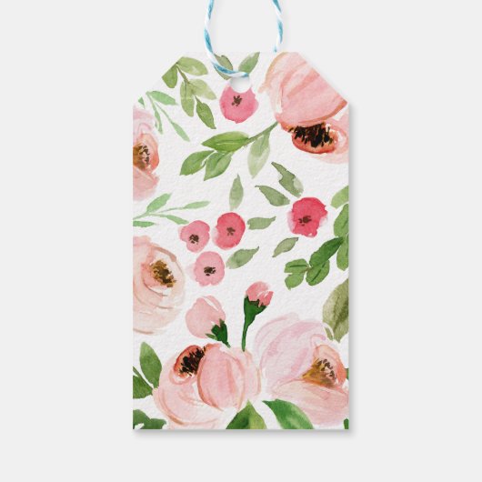 Blush roze baardbruiloft cadeaulabel (Achterkant)