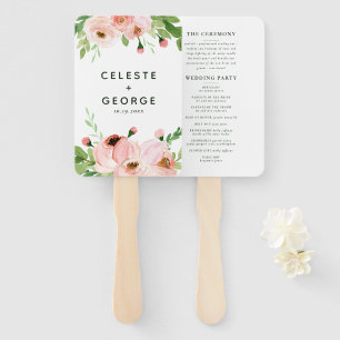 Blush roze baardbruiloft handwaaier