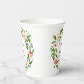 Blush roze baardbruiloft papieren bekers (Rechts)