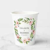 Blush roze baardbruiloft papieren bekers (Voorkant)