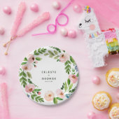 Blush roze baardbruiloft papieren bordje (Feest)