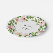 Blush roze baardbruiloft papieren bordje (Gekanteld)