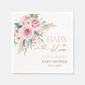 Blush roze Baby in bloei bloemenbloem Baby shower Servet (Voorkant)