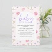 Blush Roze Baby in bloei bloesem baby shower Kaart (Staand voorkant)
