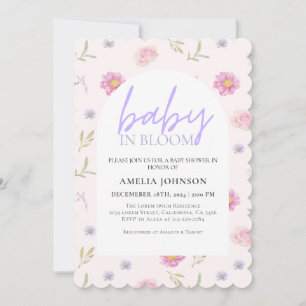 Blush Roze Baby in bloei bloesem baby shower Kaart