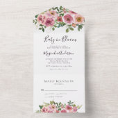 Blush roze Baby in Bloom Baby shower All In One Uitnodiging (Binnen)