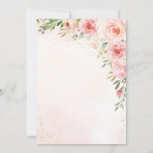 Blush roze Baby in Bloom Baby shower Invitation Kaart (Achterkant)