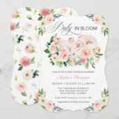 Blush roze Baby in Bloom Floral Baby shower Kaart (Voorkant / Achterkant)