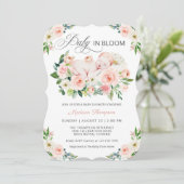 Blush roze Baby in Bloom Floral Baby shower Kaart (Staand voorkant)