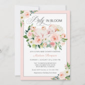 Blush roze Baby in Bloom Floral Baby shower Kaart (Voorkant)