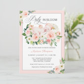 Blush roze Baby in Bloom Floral Baby shower Kaart (Staand voorkant)
