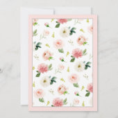 Blush roze Baby in Bloom Floral Baby shower Kaart (Achterkant)