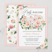 Blush roze Baby in Bloom Floral Baby shower Kaart (Voorkant / Achterkant)