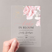 Blush Roze Baby in Bloom Shower Bloemen Meisje Acryl Uitnodigingen (Insitu (Draagbaar))